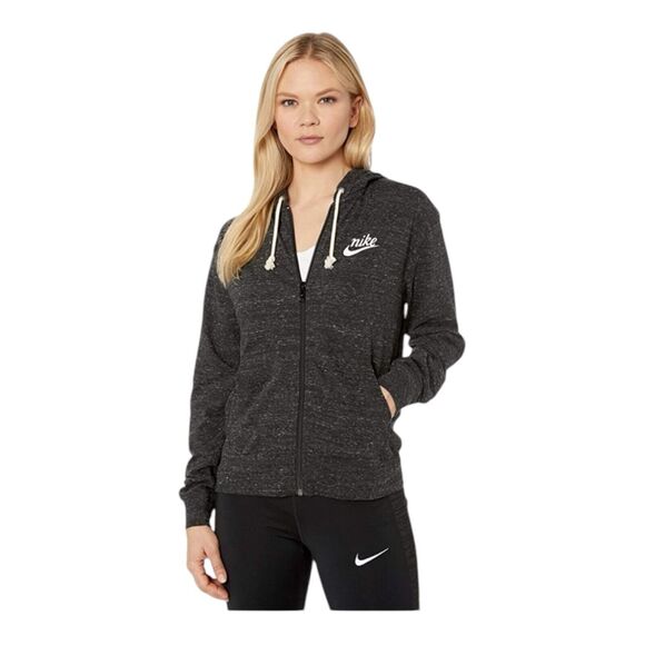 NIKE LOOSE FIT WOMENS‎ BLACK X-FULL ZIP HOODIE SWEATSHIRT SIZE M - Picture 1 of 16